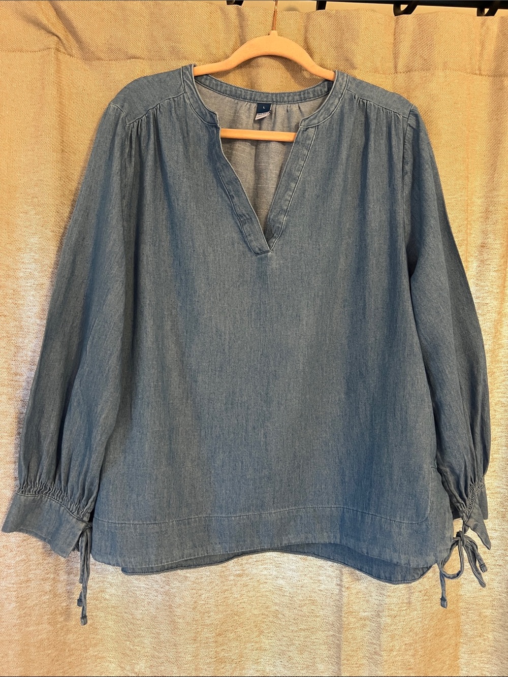 Old Navy Light Blue Denim Peasant Tunic